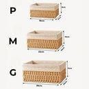 Kit 3 Cestos Organizadores de Vime com Forro em Renda – Elegância e Funcionalidade