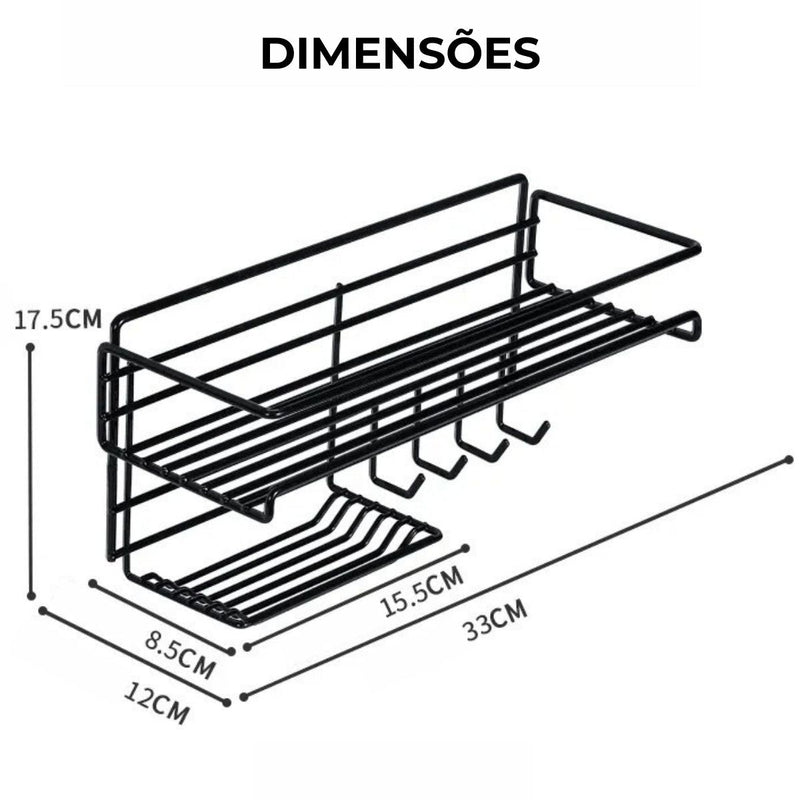 Prateleira Organizadora Shampoo Aramado + Adesivos ProFix™ [POUCAS UNIDADES]