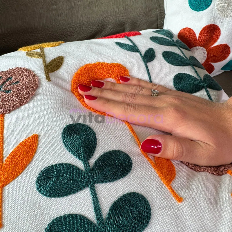 Kit 4 Capas Almofadas Decorativas 43x43 Estampas Florais Premium Sofá Sala