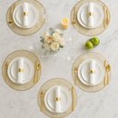 Jogo Americano Sousplat 38cm Redondo em PVC Dourado Mesa Posta Impermeável