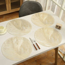 Jogo Americano Sousplat 38cm Redondo em PVC Dourado Mesa Posta Impermeável