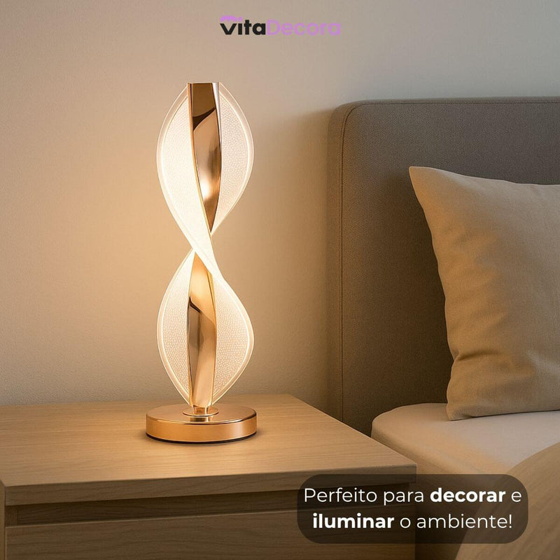Abajur LED Mesa Design Infinito 3 Tons Bivolt Decorativo - VitaLux Decor