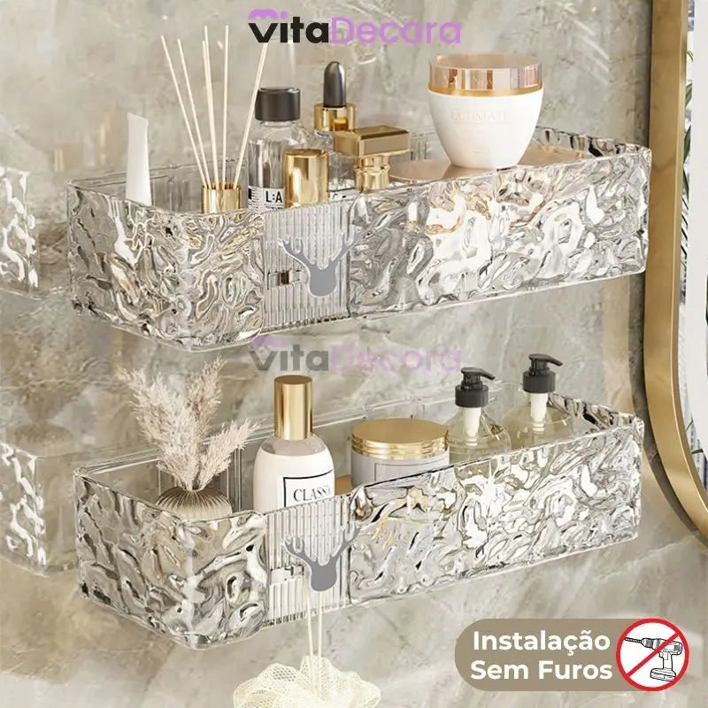 VitaCril - Suporte Organizador Acrílico + Kit Adesivos ProFix™ de BRINDE!