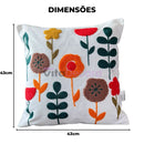 Kit 4 Capas Almofadas Decorativas 43x43 Estampas Florais Premium Sofá Sala