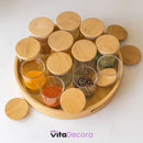 VitaBela - Kit Porta Temperos Vidro & Bambu Hermético Premium 200ml