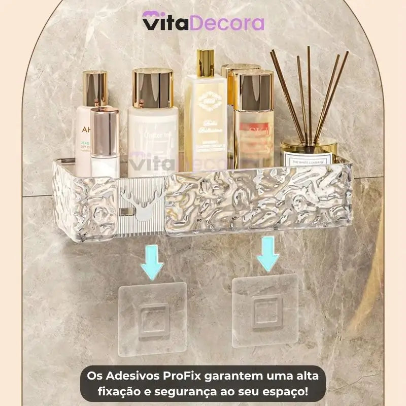 VitaCril - Suporte Organizador Acrílico + Kit Adesivos ProFix™ de BRINDE!