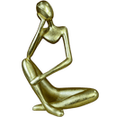 Estatueta Pensativa Dourada