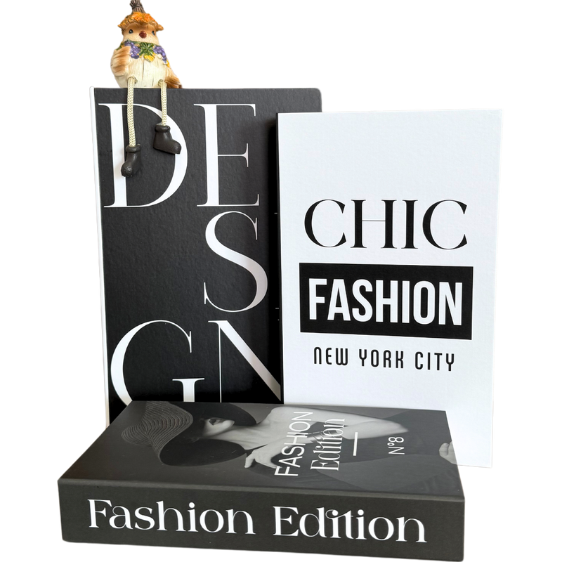 Kit 3 Livros Decorativos Organizadores - Modelo Design Clean