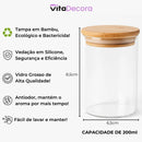 VitaBela - Kit Porta Temperos Vidro & Bambu Hermético Premium 200ml
