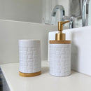 Kit Banheiro Lavabo Conjunto Saboneteira Porta Escova Porcelana 2 Peças