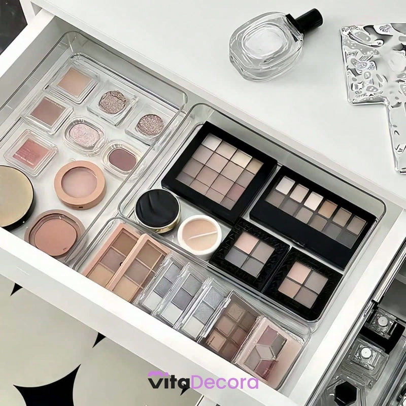 Kit 4 Organizadores Transparentes Modulares - Elegance Collection