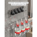 Porta Toalha Suporte Toalheiro Banheiro Duplo Acrílico Instalação Sem Furos