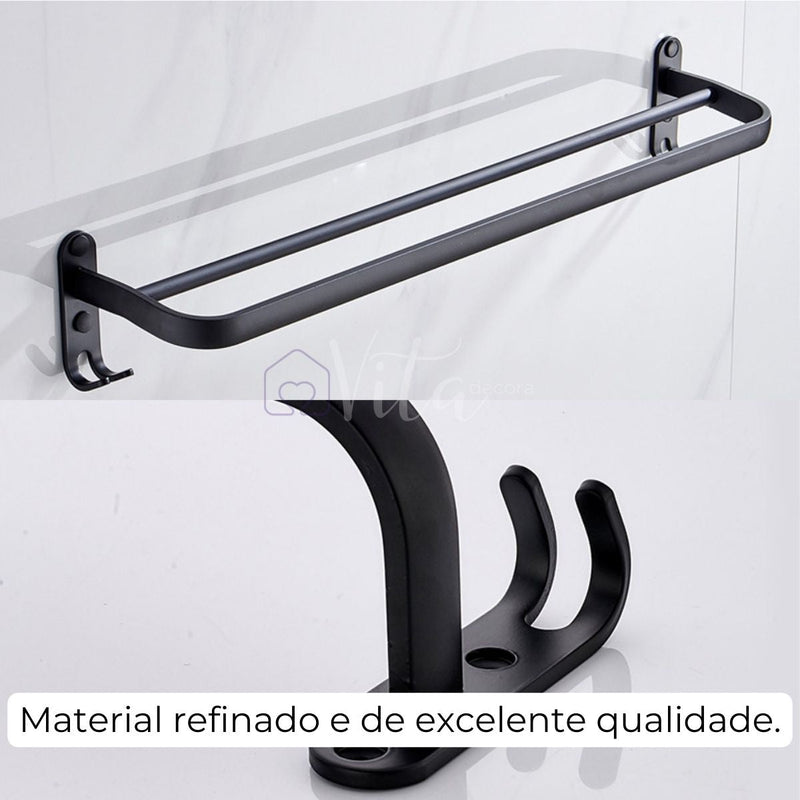 Suporte Toalha Duplo com Adesivos ProFix - Vita™ [FRETE GRÁTIS]