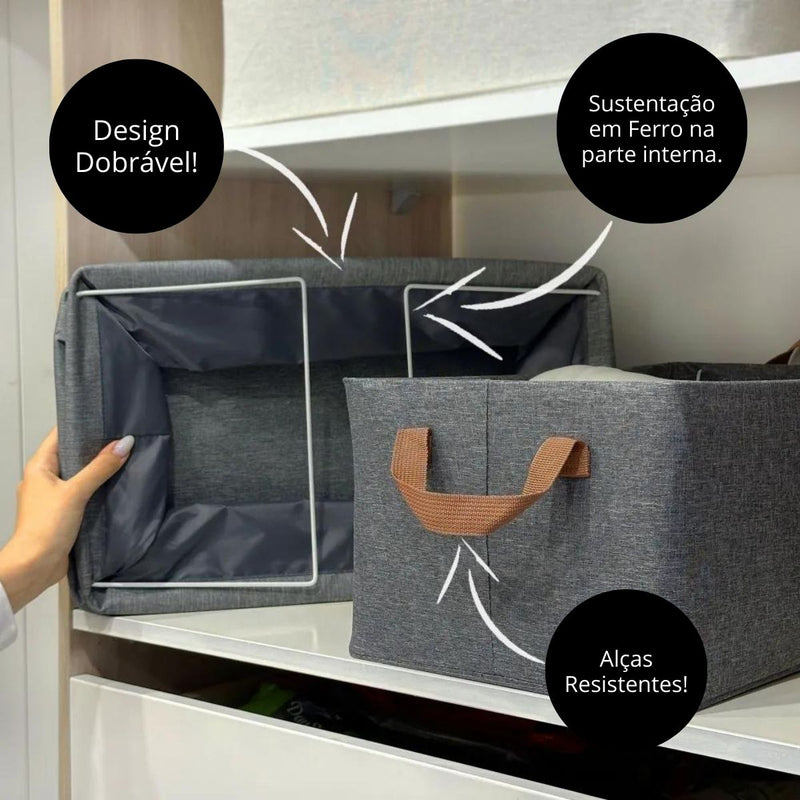 Cesto Organizador Multiuso Tecido Impermeável Dobrável