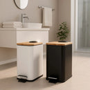 Lixeira VitaClean Premium 5L - Inox com Tampa Bambu