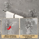 Porta Toalha Suporte Toalheiro Banheiro Duplo Acrílico Instalação Sem Furos