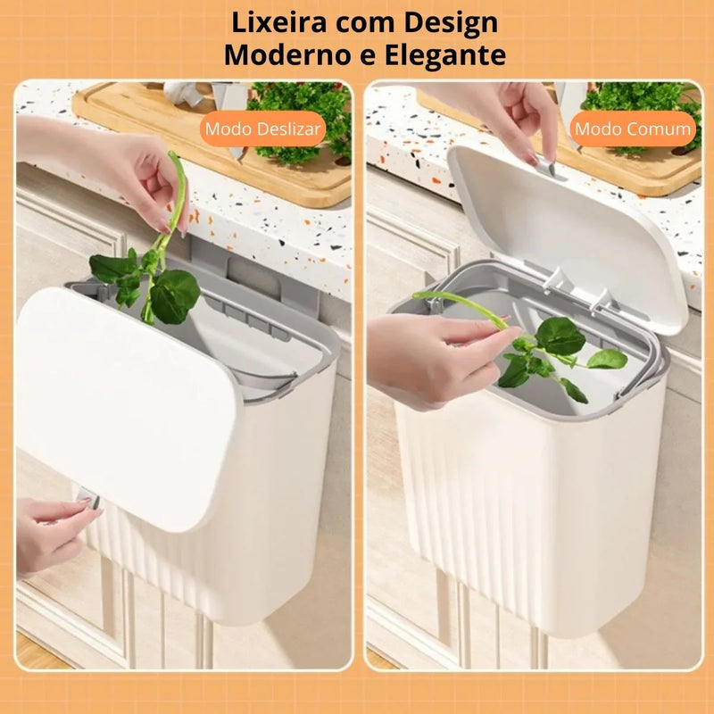 LixoFlex - Lixeira 9 Litros Pendurável + Adesivos ProFix de BRINDE!