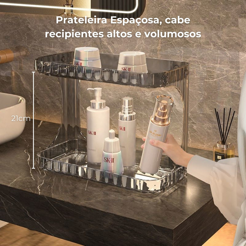 Sissy - Prateleira Organizadora Dupla Multiuso em Acrílico