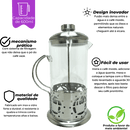 Cafeteira Prensa Francesa 600ml Aço Inox Cafés