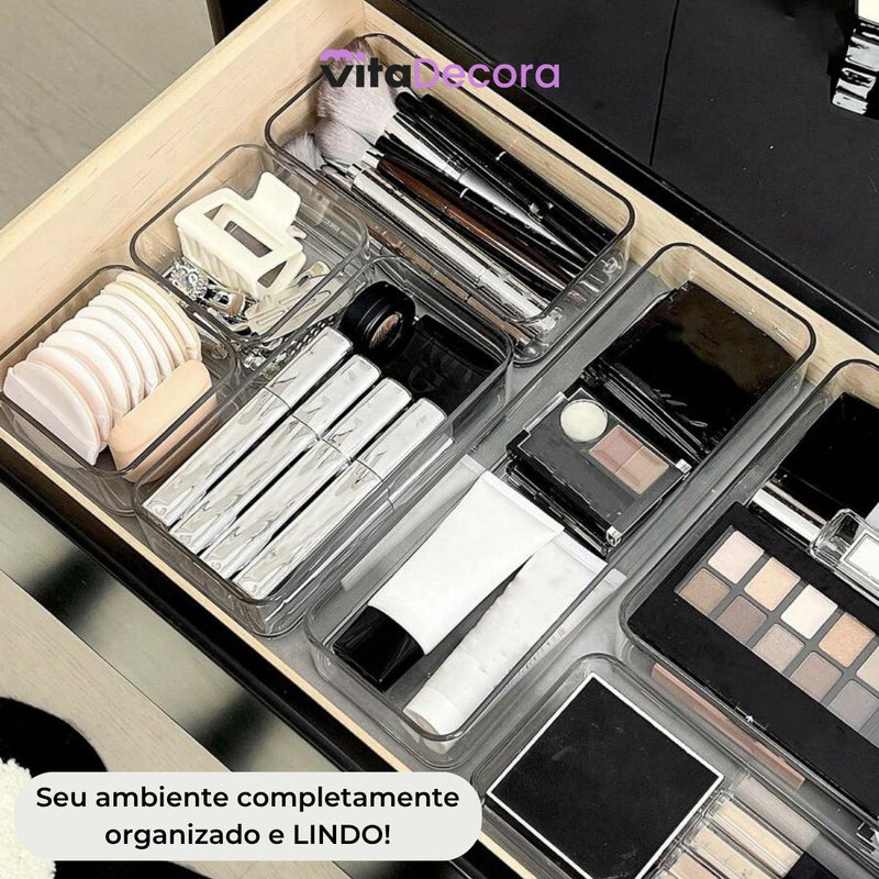 Kit 4 Organizadores Transparentes Modulares - Elegance Collection