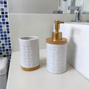 Kit Banheiro Lavabo Conjunto Saboneteira Porta Escova Porcelana 2 Peças