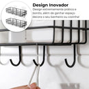 Suporte Shampoo Organizador Com Ganchos Com Adesivos