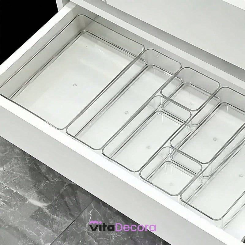 Kit 4 Organizadores Transparentes Modulares - Elegance Collection