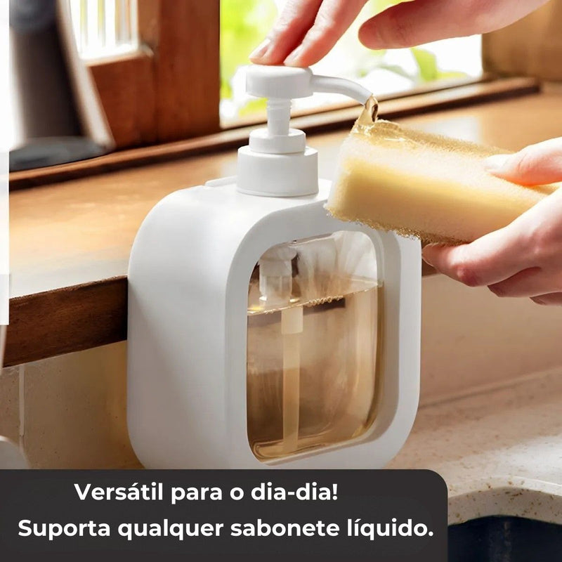 Dispenser Sabonete Líquido Portátil Banheiro Cozinha Lavabo Viagem 300ml