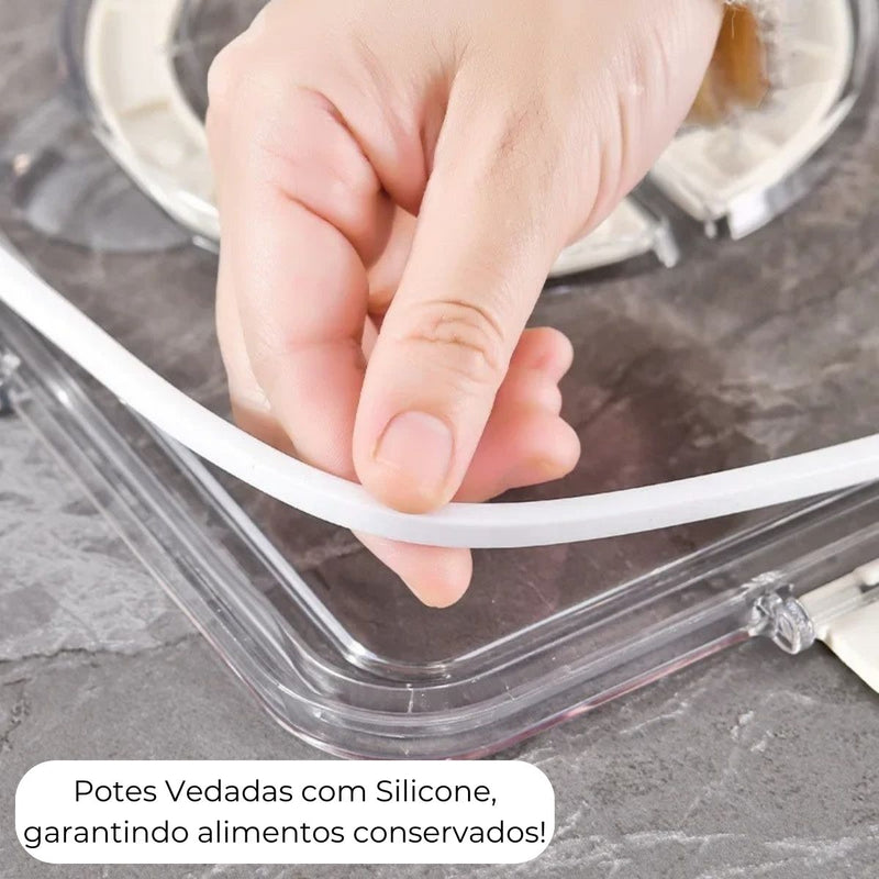 Potes Herméticos Para Geladeira Organizadores Empilháveis - Hermex