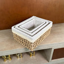 Kit 3 Cestos Organizadores de Vime com Forro em Renda – Elegância e Funcionalidade