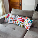 Kit 4 Capas Almofadas Decorativas 43x43 Estampas Florais Premium Sofá Sala