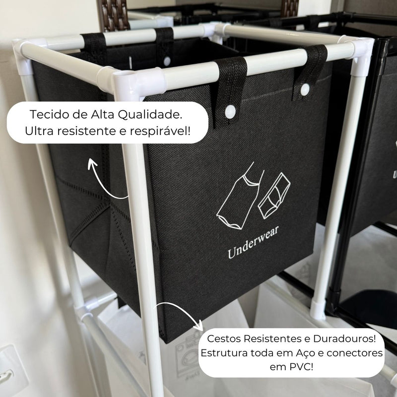 Cesto Roupa Suja Duplo Multiuso Organizador Prático Grande
