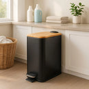 Lixeira VitaClean Premium 5L - Inox com Tampa Bambu