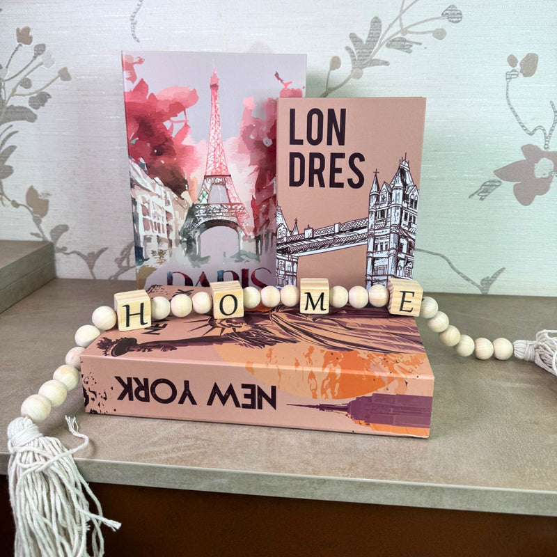 Colar de Mesa Decorativo em Madeira Bege Home