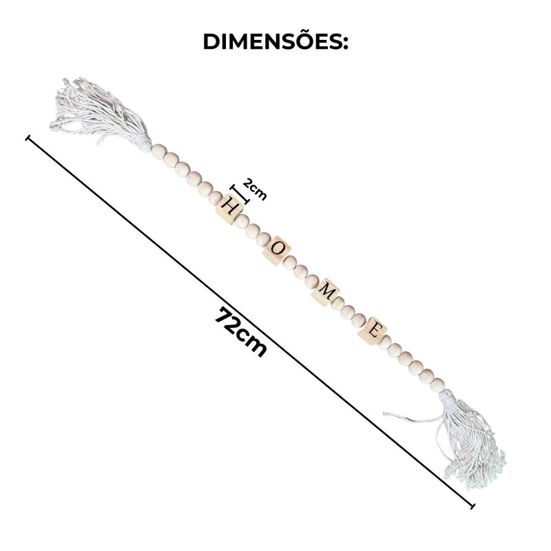 Colar de Mesa Decorativo em Madeira Bege Home