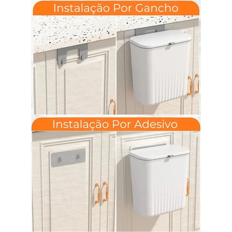 LixoFlex - Lixeira 9 Litros Pendurável + Adesivos ProFix de BRINDE!