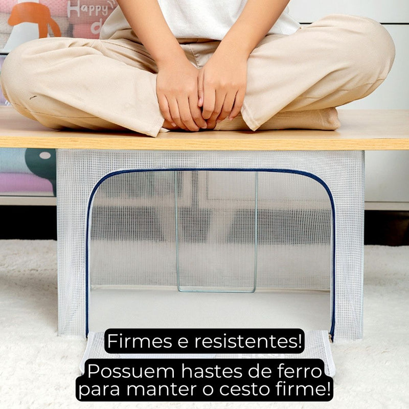 Organizador Infantil com Zíper – Grande (66L) para Brinquedos e Roupas