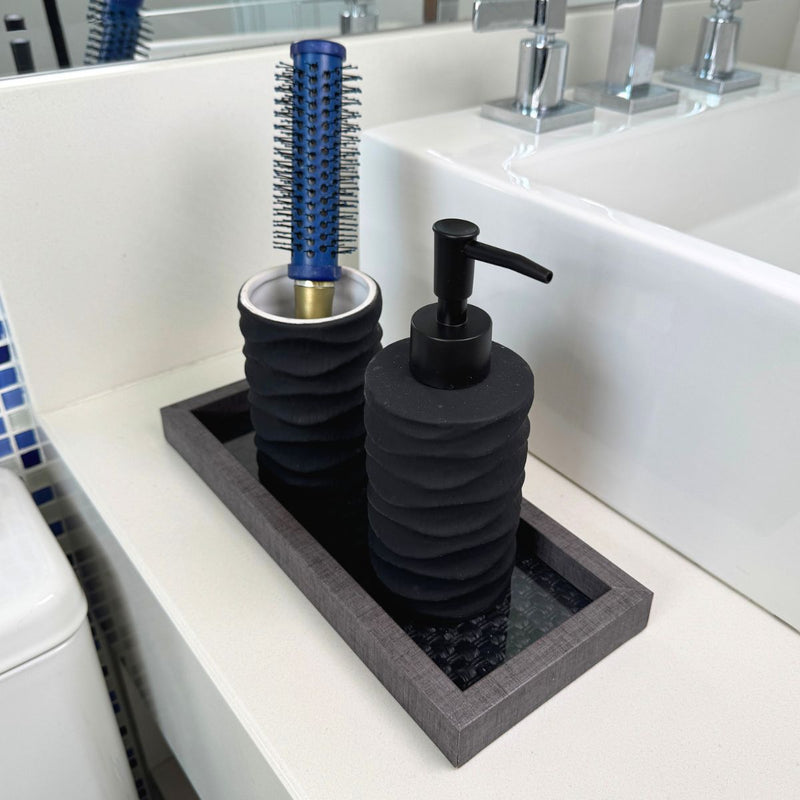 Bandeja Decorativa de Madeira com Vidro – Organização e Sofisticação