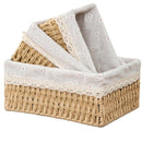 Kit 3 Cestos Organizadores de Vime com Forro em Renda – Elegância e Funcionalidade