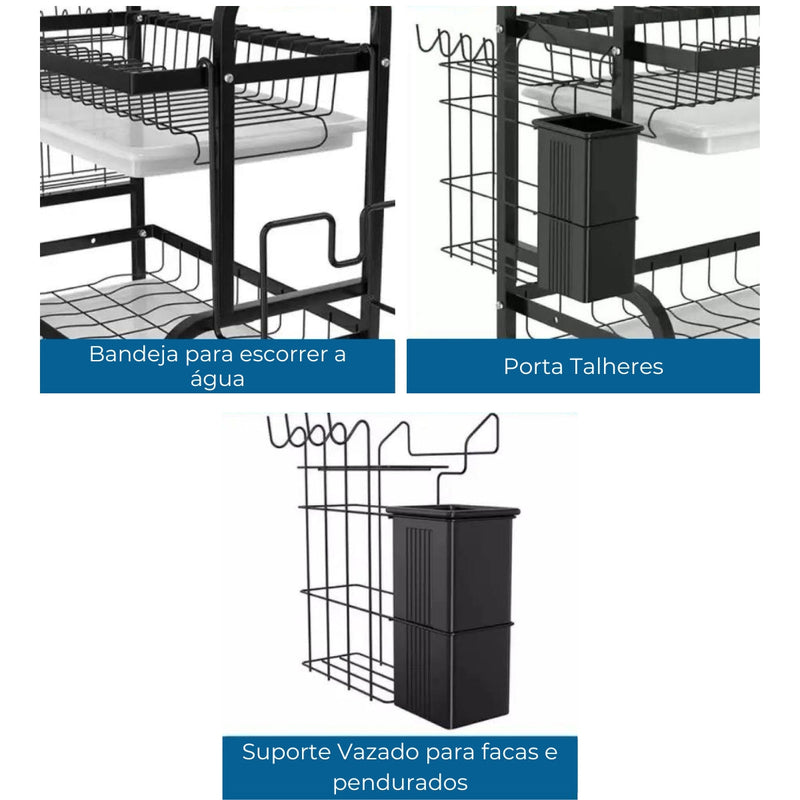 ESCORREDOR EM INOX PARA COZINHA