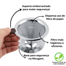 Coador de Café em Inox Filtro Reutilizável Com Base Tamanho 101