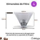 Coador de Café em Inox Filtro Reutilizável Com Base Tamanho 101