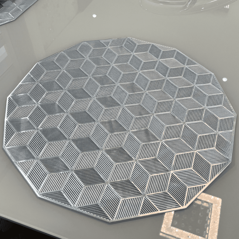 Jogo Americano 6 Peças para Mesa Posta Prata