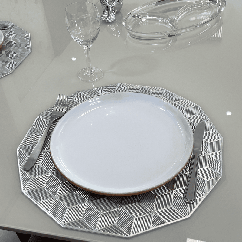 Jogo Americano 6 Peças para Mesa Posta Prata