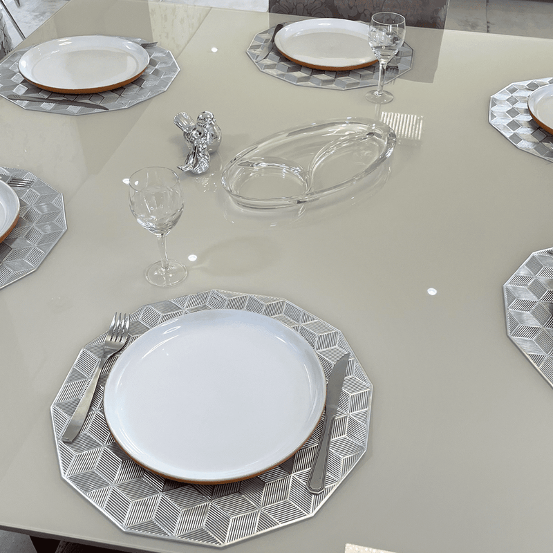 Jogo Americano 6 Peças para Mesa Posta Prata