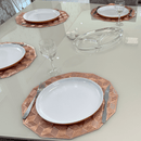 Jogo Americano 6 Peças Mesa Posta Rose Gold