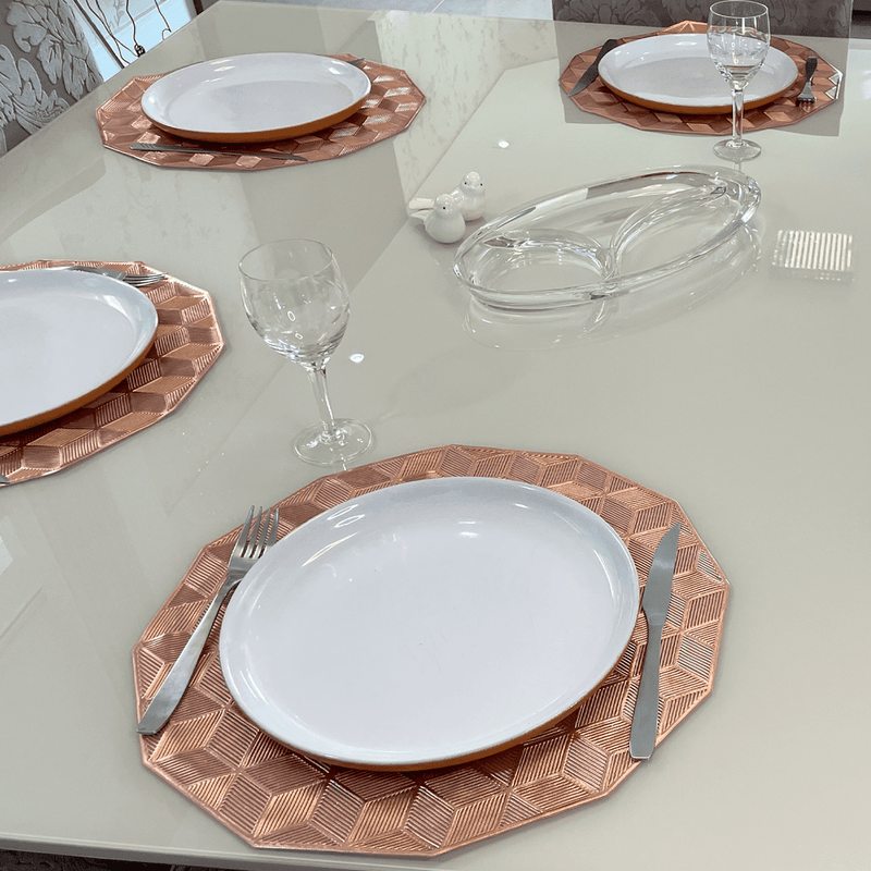 Jogo Americano 6 Peças Mesa Posta Rose Gold