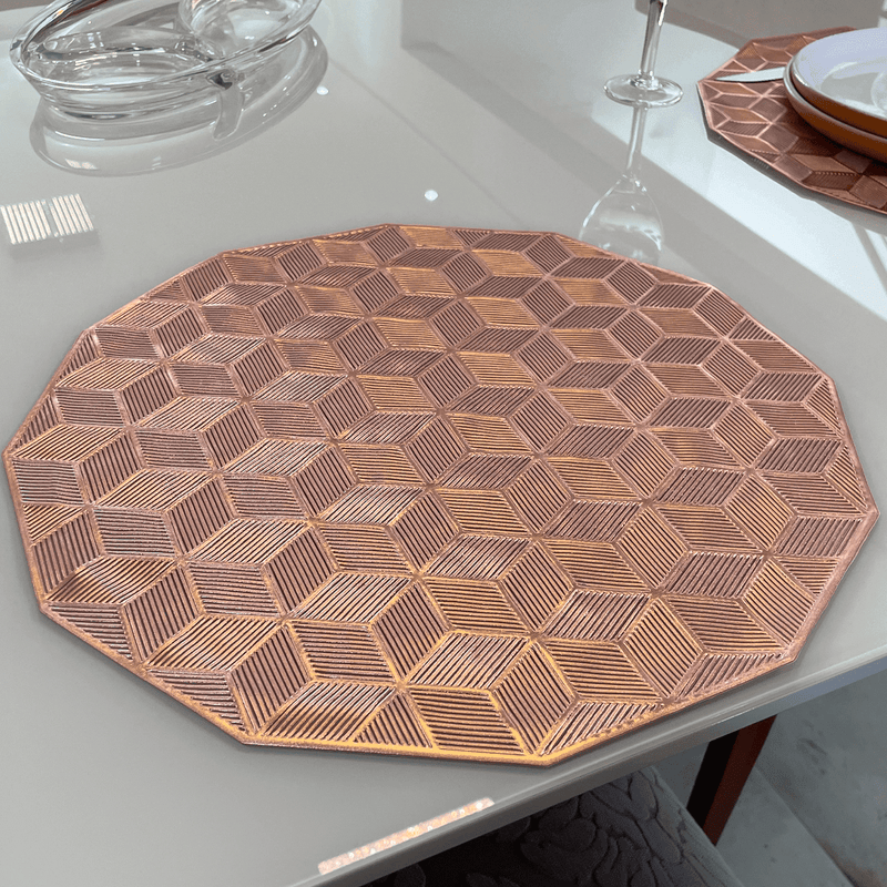 Jogo Americano 6 Peças Mesa Posta Rose Gold