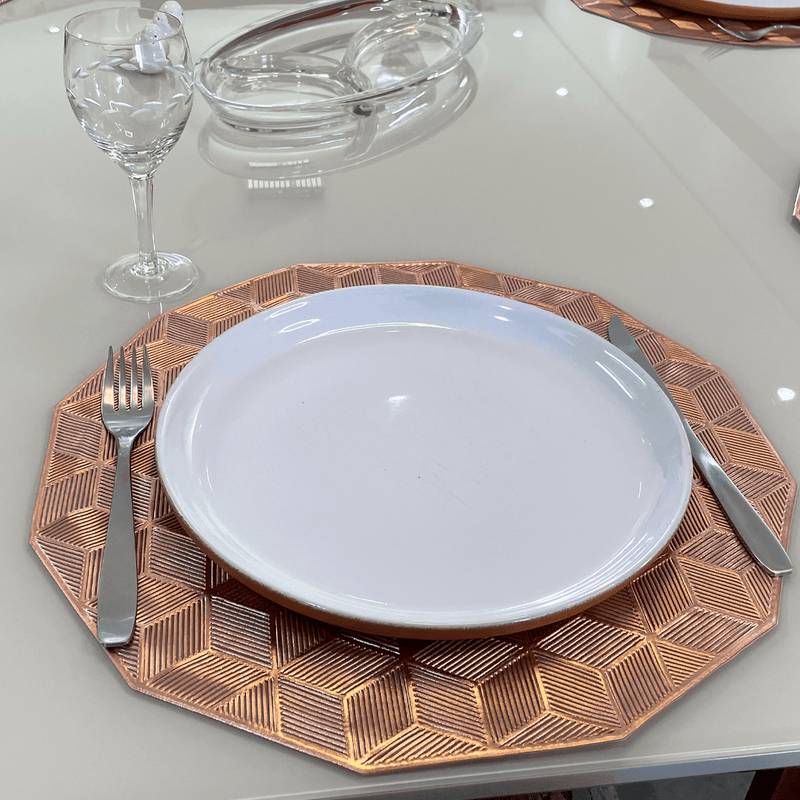 Jogo Americano 6 Peças Mesa Posta Rose Gold