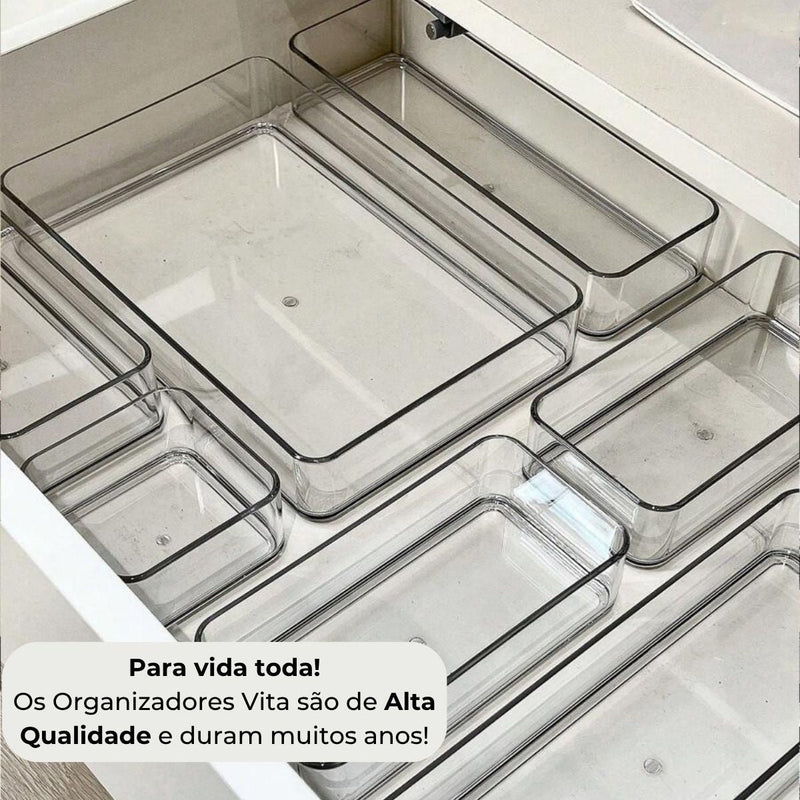Kit 4 Organizadores Transparentes Modulares - Elegance Collection